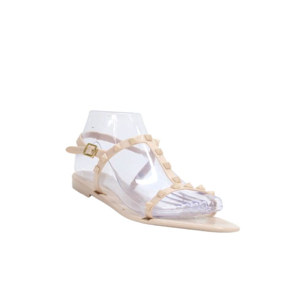 Steve Madden Womens Studded Slingback Jelly Sandals Beige Size 38 8
